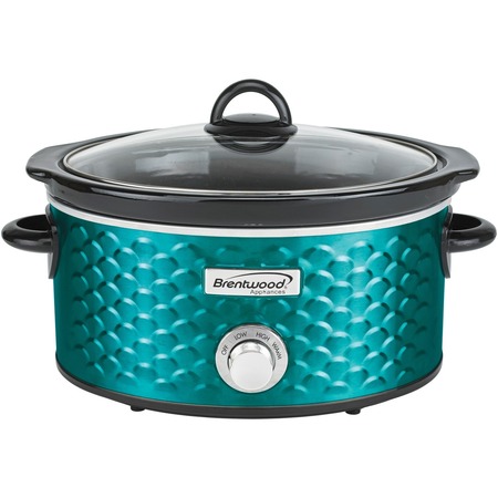 BRENTWOOD APPLIANCES Scallop Pattern 4.5qt. Slower Cooker (Blue) SC-140BL